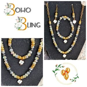 LUCKY CHARM" Boho Bling Set Handmade Beaded Jewelry